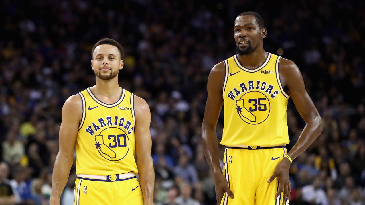 Steph Curry offered a cryptic response to the Kevin Durant rumours. (Photo by Ezra Shaw/Getty Images)