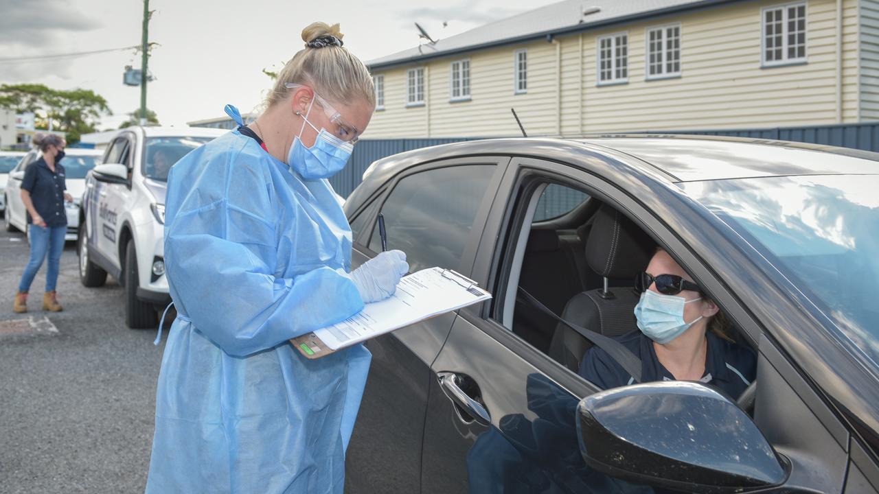 A COVID testing clinic in Gladstone. Picture: Mike Richards