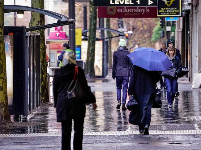 Adelaide and the Mount Lofty Ranges were hit with the most rain, while areas in other districts only had a sprinkle or no rain at all. Picture: Mike Burton