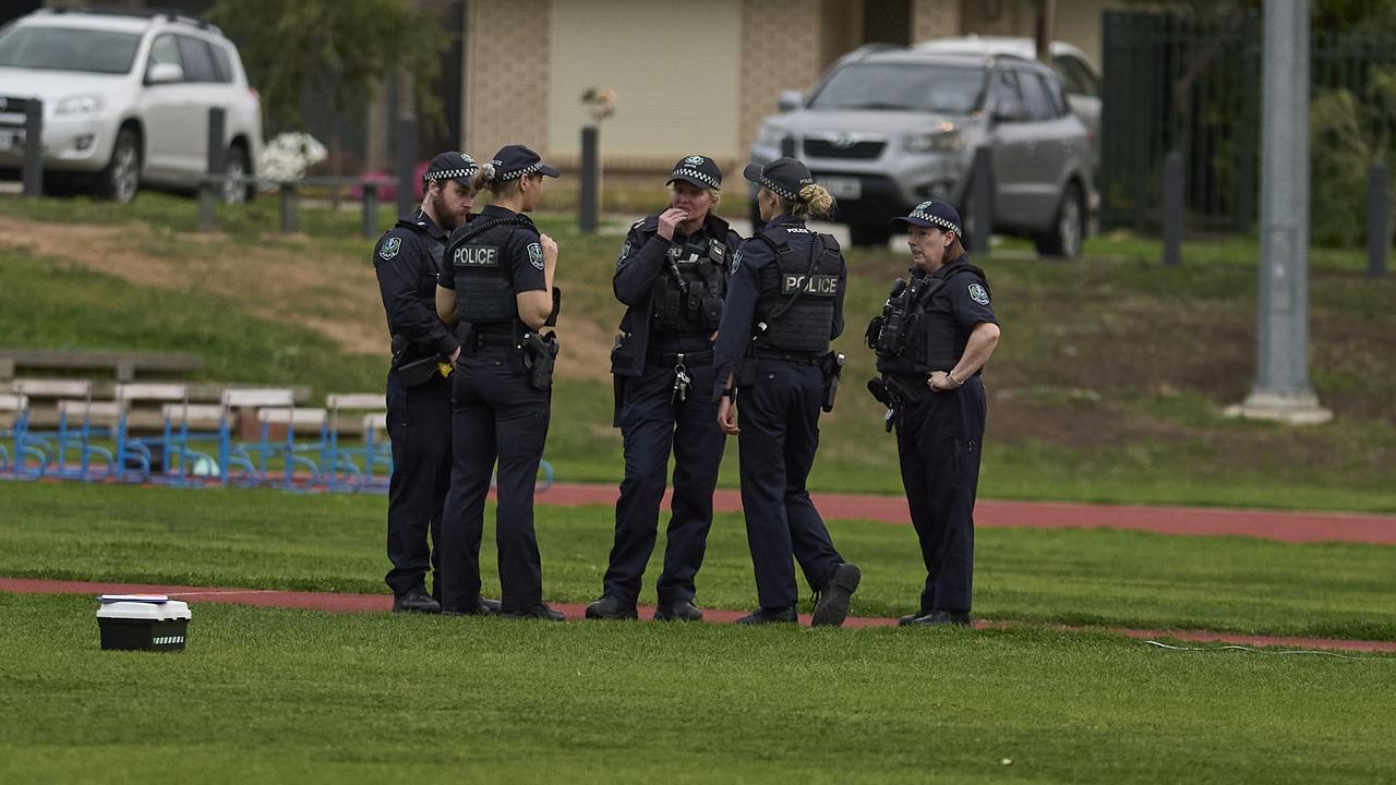 Police on scene at St Albans Reserve in Clearview on September 5. Picture: Matt Loxton