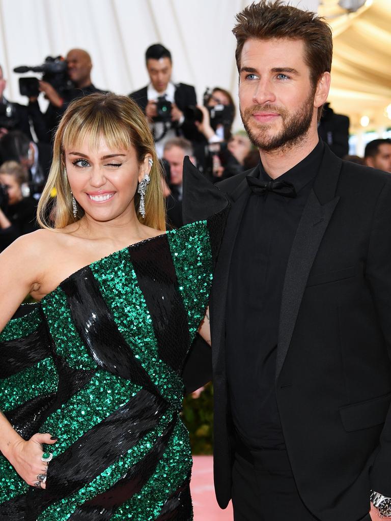 Miley Cyrus and Liam Hemsworth. Picture: Getty