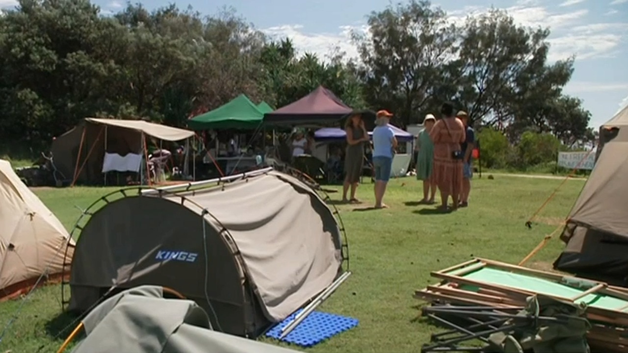 North Stradbroke Island seesaw over tent ban