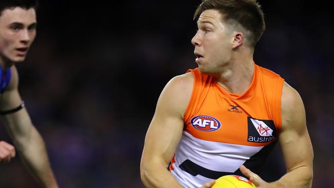Toby Greene thrives on attention so won’t be bothered if the Eagles try to get under his skin, coach Leon Cameron says. Picture: Michael Klein