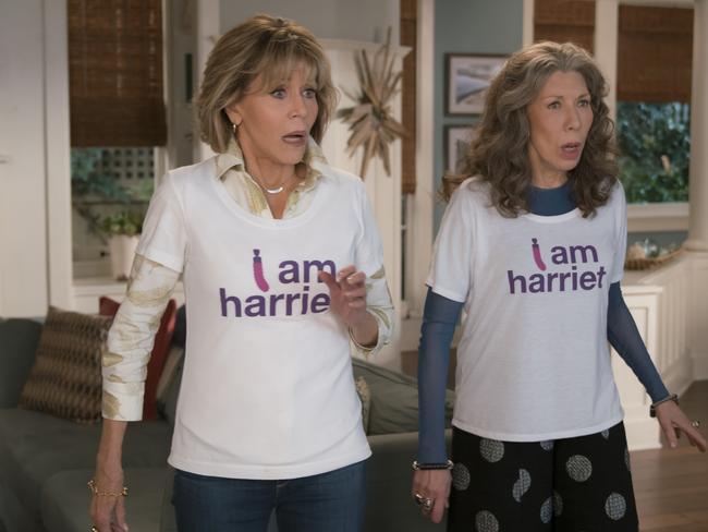 Jane Fonda and Lily Tomlin as Grace And Frankie.