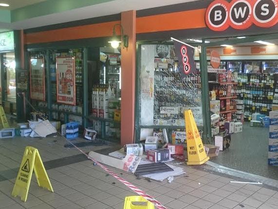 A car reversed into a bottle shop at Mudgeeraba. Photo: David Clark