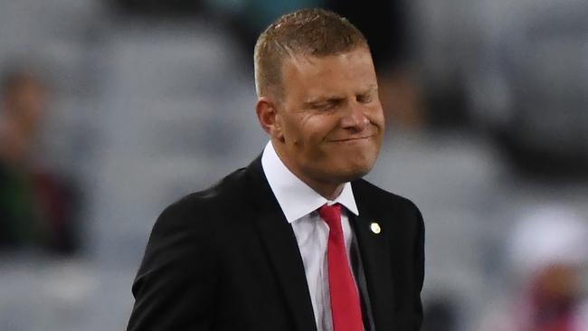 Another shot at former Reds coach Josep Gombau. (AAP Image/David Moir)