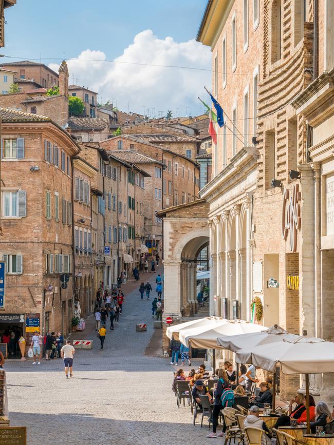 A scenic view in Urbino in the Marche region of Italy.