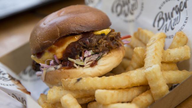 The Burger Mill’s pulled pork burger with sweet and sour apple slaw. Picture:  Melvyn Knipe