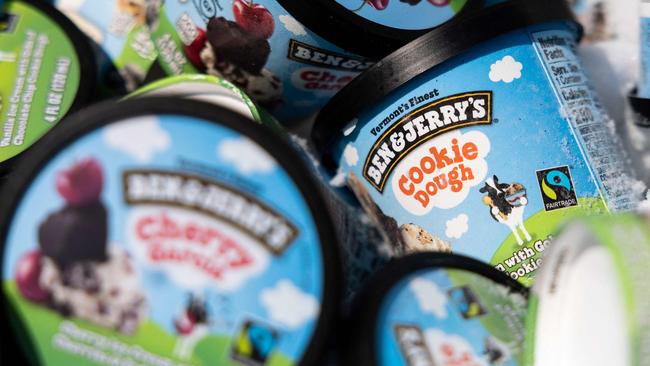 Ben and Jerry's ice cream is one of the Unilever products that went up by as much as 11.2 per cent. Picture: Kevin Dietsch / Getty Images / AFP