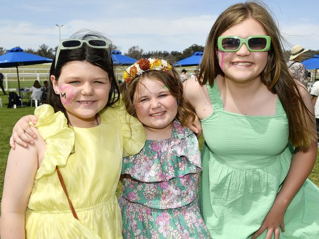 Ruby, Addie and Montanna at the 2024 Seymour Cup. Picture: Andrew Batsch