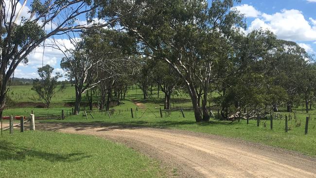 Ramsay School Rd turn-off (centre) from O'Keefe Rd in Ramsay. The road has now been sealed by the applicant.