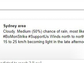 BoM staff have been leaving message of support in forecasts. Picture: Supplied