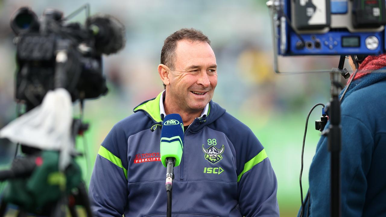 CANBERRA, AUSTRALIA – JULY 23: Raiders coach Ricky Stuart is pictured before the round 19 NRL match between the Canberra Raiders and the New Zealand Warriors at GIO Stadium, on July 23, 2022, in Canberra, Australia. (Photo by Mark Nolan/Getty Images)