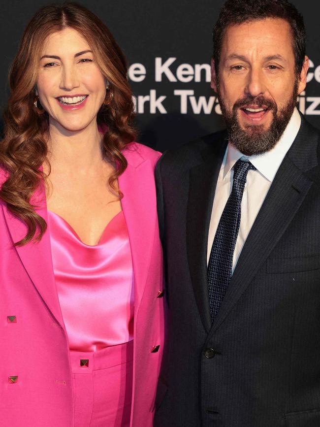 Adam Sandler and his wife Jackie Sandler. Picture: Oliver Contreras/AFP