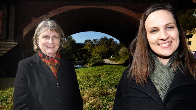 Yarra mayor Amanda Stone and Darebin mayor Kim Le Cerf. Picture: Nicole Garmston