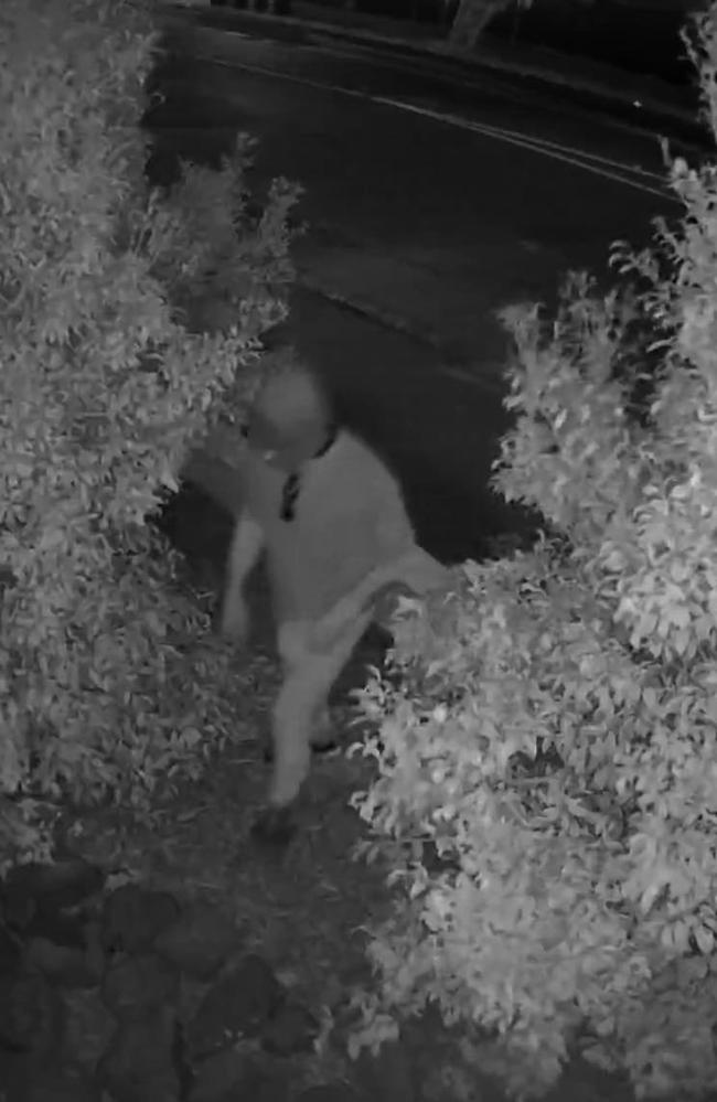 A mystery man has been caught on camera defecating on side strips and in front of homes. Photo: Facebook
