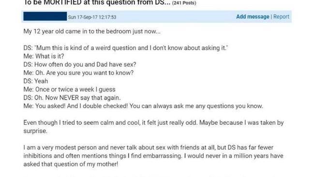 Mumsnet User Slammed For Discussing Sex Life With Son Daily Telegraph 2195