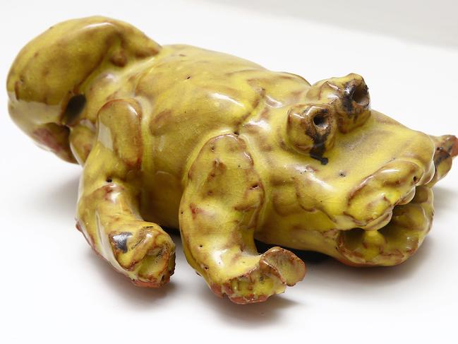 A ceramic Crocodile made by Chris’ son Ryan when he was 7 years old. Picture: John Appleyard