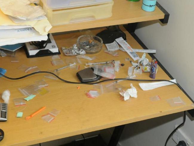 Drug paraphernalia inside the unit where McNulty was found dead.