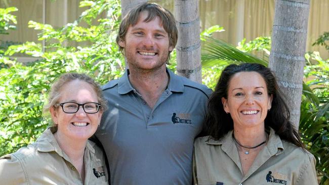 Jessie and Malachi Conway of Rocky Instincts and Ky Furneaux stuntwoman. Picture: Jann Houley