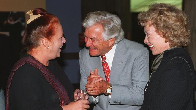 Mover and shaker: Cox with former prime minister Bob Hawke and Blanche d'Alpuget.