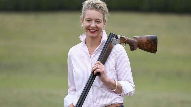 Bridget McKenzie with the Parliamentary friends of shooting group. Picture: Alex Ellinghausen.