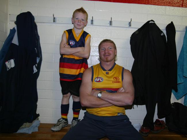 Father and son Wayne and Jake Weidemann, pictured in 2005.