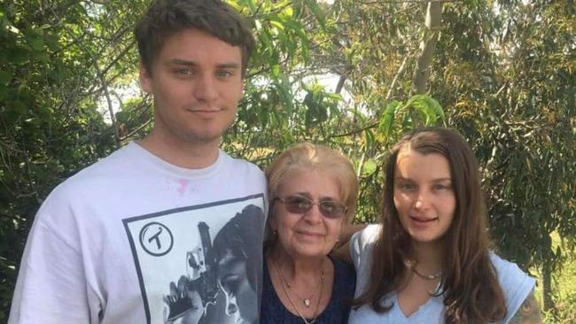 Gage Wilson with his sister Niki Manidakis and their grandmother Marie before his disappearance. Picture: Supplied by Elizabeth Kovacs