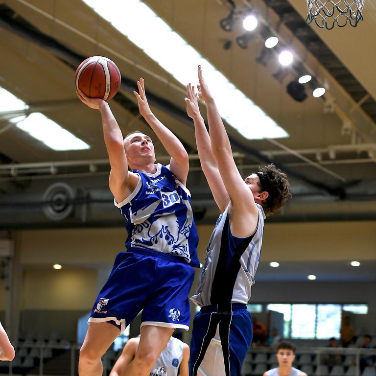 Ignatius Park college player Boston Mazlin Boys Final. Ignatius Park college vs Cairns SHS. Finals for Qld Schools Basketball Championships. Sunday September 22, 2019. (AAP image, John Gass)