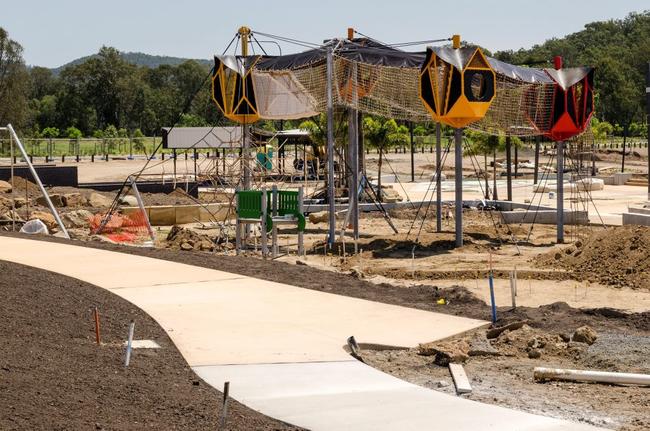 The adventure playground at Providence’s District Park takes shape. Picture: Contributed