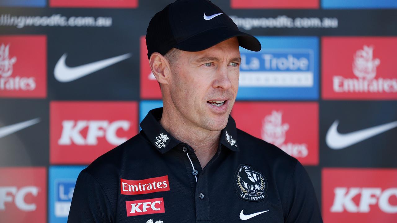 Craig McRae isn’t sure if De Goey will play for Collingwood again. (Photo by Michael Willson/AFL Photos via Getty Images)