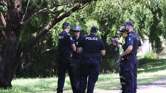 A 44-year-old woman is dead after her car was swept away in floodwaters in Aspley last night. Pics Tara Croser.