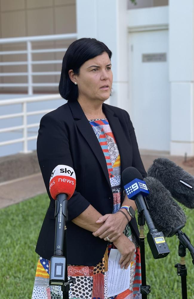 Chief Minister Natasha Fyles has not commented on whether she has confidence in Mr Chalker but acknowledged conversations have been held around his contract expiring later this year. Picture: Annabel Bowles