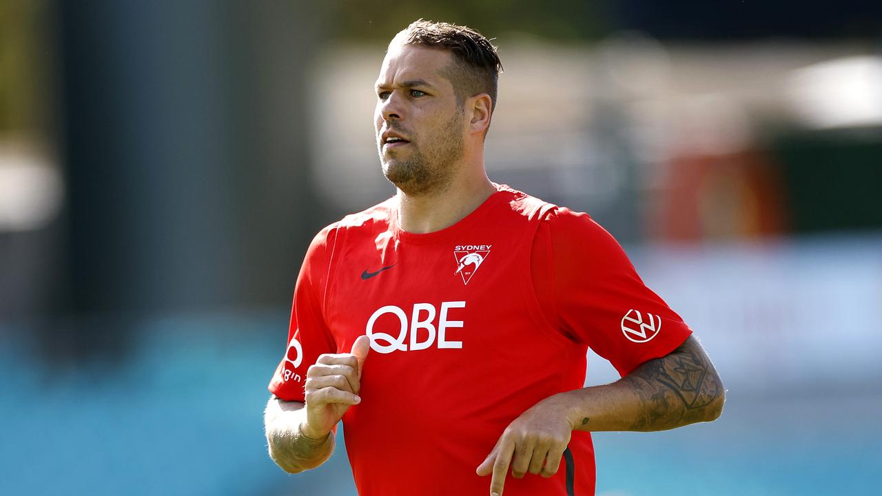 Lance Franklin at Swans training this week. Photo by Phil Hillyard