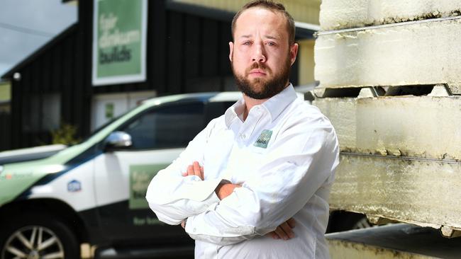 Fair Dinkum Builds Director Zeke Hansen, has seen his monthly business fuel bills skyrocket as prices at the bowser increase. Picture: Shae Beplate.