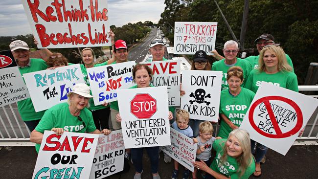 Parents of Balgowlah Boys High students, and neighboring residents who are worried about the negative effects that construction of the Beaches Link Tunnel, and associated traffic changes, will have on the school and surrounding streets. Picture: AAP/Adam Yip