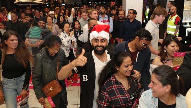 Crowds at the Bourke St Mall. Picture: David Crosling