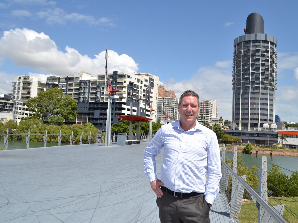 Colliers Townsville managing director Peter Wheeler is marketing the South Yards Precinct with Aaron Power.