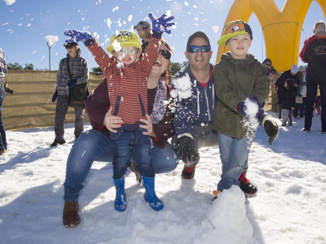 Ruth and Matthew, Sandro and Alex Stefanon from Stanthorpe at Snowflakes in Stanthorpe on Saturday, July 1.