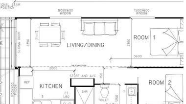 The floor plans for the self-contained cabins included in the proposal for a tourist park expansion at Mountview Wines, Glen Aplin. Picture: contributed