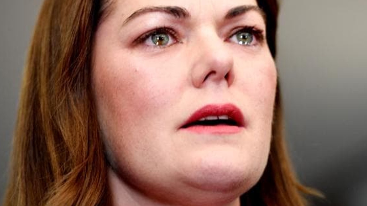 It was an emotional day for Sarah Hanson-Young, who claimed Mr Leyonhjelm flatly refused to apologise for the statements he made about her. Picture: AAP.