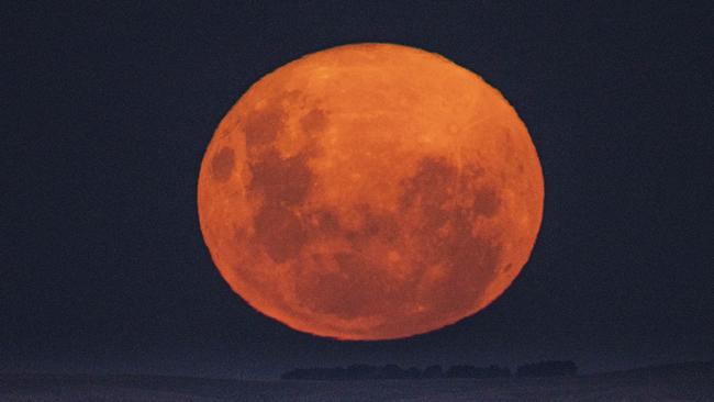 A photo of a supermoon in 2021, taken north of Canberra. Picture: NewsWire / Gary Ramage