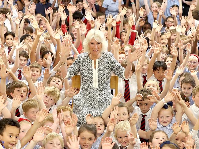 Queen Camilla was a hit with a group of London schoolchildren. Picture: Getty Images