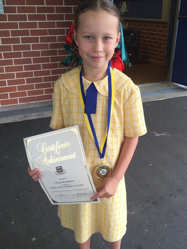 Carys is a student at Manly West. Picture: Gofundme