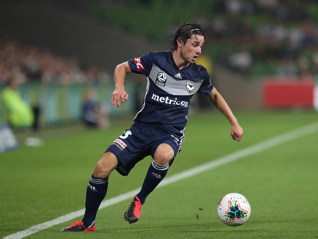 MELBOURNE, AUSTRALIA - FEBRUARY 07: Marco Rojas of the Victory in action during the round 18 A-League match between Melbourne City and Melbourne Victory at AAMI Park on February 07, 2020 in Melbourne, Australia. (Photo by Graham Denholm/Getty Images)