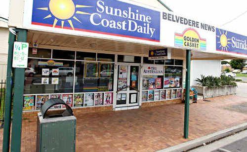 A Cooroy newsagent faced a robber with a sword.