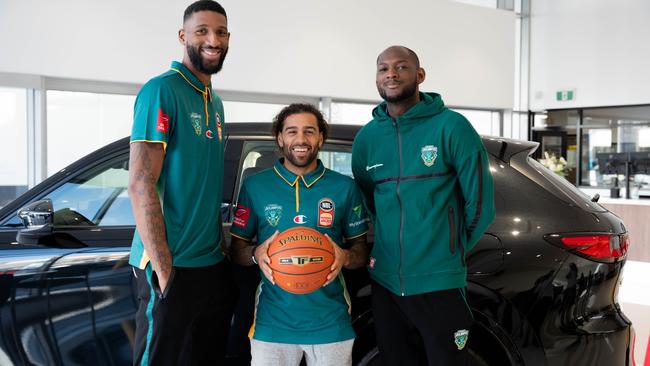 Tasmania JackJumpers imports Marcus Lee (left), Jordon Crawford (middle) and Milton Doyle (right) arrive in Hobart on Wednesday. Picture: Supplied.