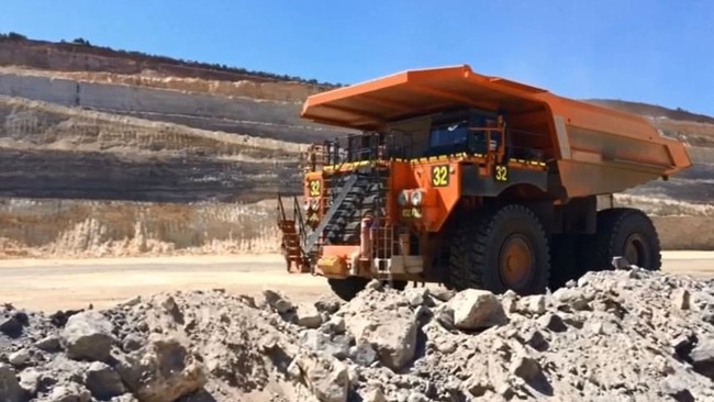 A dump truck pulls in to be loaded up at Meandu mine. Picture: Tessa Mapstone