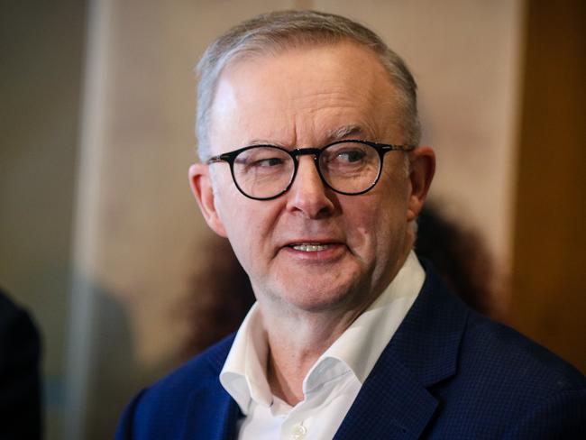 Australian Prime Minister Anthony Albanese holds a press conference in Darwin in the morning after returning from Indonesia. Picture: Glenn Campbell/NCANEWSWIRE