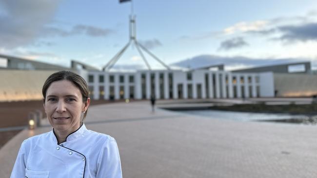 Redland Bay pharmacist Fiona Watson represented Ashley and Heather Brown when she went to Canberra last week to discuss the incoming 60-day prescription extension. Photos: Supplied